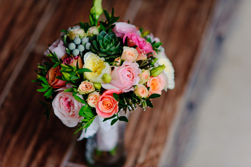 Yellow Pink and Orange Flower Bouquet